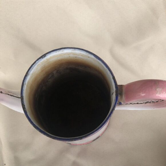 Vintage ENAMELED COFFEE POT  Pink 3 Piece CUTE!! - Picture 5 of 15